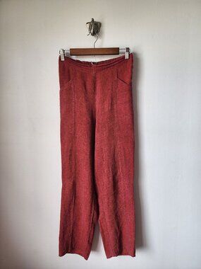 Flax red pocketed straight leg pants S